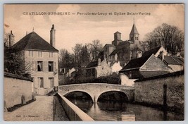 1918 Chatillon sur seine Pertuis au loup et Eglise Saint Vorles France Postcard - £3.88 GBP