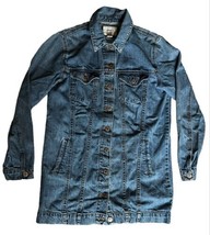 Forever 21 Jean Jacket Women’s M Blue Denim Collar Button Long Length - $14.84