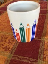Vintage Multicolor Pencil Naaman Porcelain Mug, Made in Israel, Art Teac... - £35.61 GBP