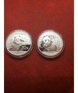 2014 &amp; 2015 1 oz Silver Panda Silver Coin ..999 in capsules. - £65.07 GBP