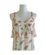 Xhilaration Womens Dress Summer Semi Sheer Maxi M Feathers Print, Lined,... - $40.15