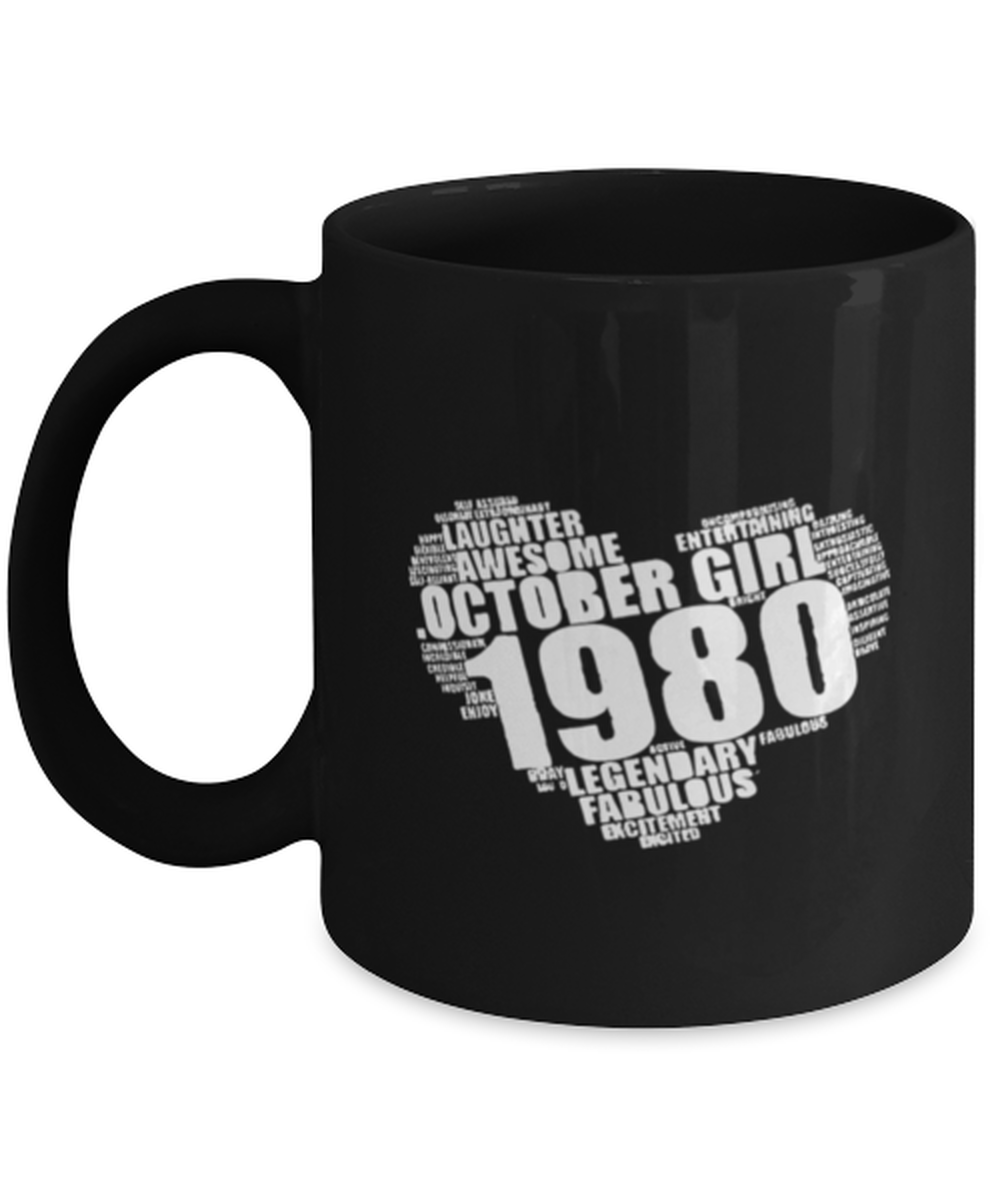 Primary image for Coffee Mug Funny October Girl 1980 Birthday 
