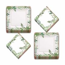 Live It Up! Party Supplies Love and Green Leaves Rose Gold Metallic Square Brida - £12.19 GBP
