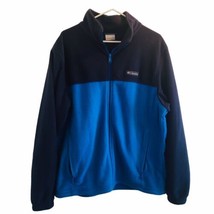 Columbia Men's Mountain Fleece Jacket Full Zip Large Color Block Blue - £21.60 GBP