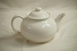 Vintage Ceramic Tea Pot White Teapot w Lid Unknown Maker - $26.72