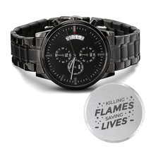 Killing Flames Engraved Multifunction Analog Stainless Steel Chronograph... - £59.99 GBP