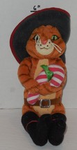 Ty Puss In boots 6&quot; Beanie baby plush toy Christmas Candy Cane - $9.41