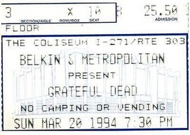 Grateful Dead Konzert Ticket Stumpf März 29 1994 Richfield Ohio - £42.44 GBP