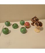 VTG 5 Hippie Round Psychedelic Green Ladybug Candles 3 Mushroom Candles ... - $731.95 MXN