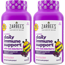 2 Zarbee&#39;s Elderberry Gummies for Kids with Vitamin C Zinc Elderberry Daily 140 - £29.83 GBP