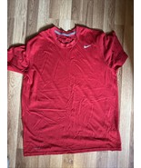 Men&#39;s Nike Dri-Fit Short Sleeve Red Shirt Size L - $16.83 CAD