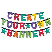 Multicolored Create Your Own Party Banner or Birthday Garland, 1 Count - £10.78 GBP