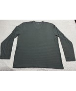 John Varvatos USA Mens Shirt Gray-Green Striped V-Neck Long Sleeve Cotto... - $57.60 CAD