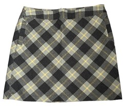 Merona Wool Blend Skirt Size 16 Plaid Straight Pockets Lined Career Brown Yellow - £11.69 GBP