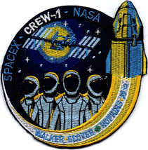 Human Space Flights Crew-1 SpaceX Dragon Resilience USA Badge Embroidered Patch - £15.81 GBP+