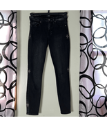 Hudson Nico Super Skinny Black Faded Embellished Jeans Size 26 - £27.09 GBP
