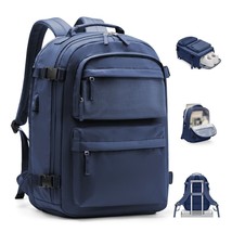 Men Women Laptop Backpack Nylon Big Capacity USB Port Travel Rucksack Shoe Bag - £44.23 GBP