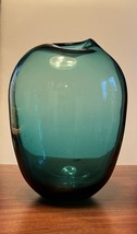 Studio Art Glass Hand Blown Vase Collapsed Opening Polished Pontil Unsig... - $34.93