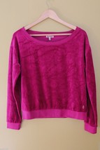 NWT Juicy Couture Sexy Magenta Pink Velour Boatneck Pull Over Sweater Top M $98 - £51.15 GBP