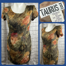 Vintage Taurus II Floral Femmes 16 Petite Robe Épaule Tampons Fabriqué E... - $46.76