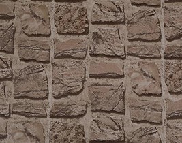 Dundee Deco AZ-B2637A Distressed Old Brown Stone Peel and Stick Self Adhesive Re - £22.31 GBP