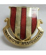 &quot;Ingeniosa Assiduitate&quot; U.S. 2nd Maintenance Batallion Pin, 1.125&quot;, Good... - $10.34