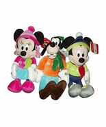Disney Set of 3 Winter-Themed Mickey, Minnie Mouse and Goofy 10&quot; Plush - $546.75 MXN