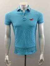 Hollister California Men&#39;s Small Short Sleeve Light Blue Polo Pullover Shirt - £8.71 GBP