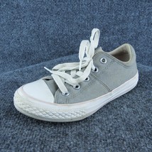 Converse Girls Sneaker Shoes Gray Fabric Lace Up Size T 12 Medium - £17.20 GBP