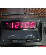 GE Retro Woodgrain Alarm Clock Digital Display AM FM Dual Alarm Snooze 7... - €19,57 EUR