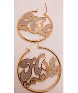 14K Gold Filled Anti Tarnish 3mm  "Hot" Name Earring 4cm Diameter - $16.00