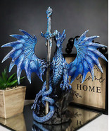 Ruth Thompson Blue Sea Blade Dragon Statue With Letter Opener Dagger Swo... - $73.84 CAD