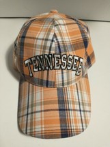 Tennessee Plaid Strapback Ball Cap Hat Orange/White/Blue Pre-owned - $11.95