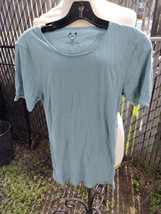 Wolf vs Goat WvG T-Shirt 60% Bamboo 40% Sorona Made in USA Teal NOS (3 s... - $24.99