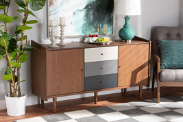 Adrina Multicolor Walnut Brown and Gray Gradient 2-Door Dining Room Side... - $5,329.91 MXN