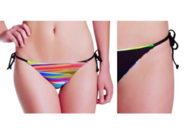 $88 Vitamin A Alexa Reversible String Bikini Bottom Medium 8 Colorful St... - $22.18