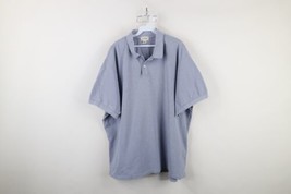 Vintage 90s J Crew Mens 2XL XXL Distressed Blank Collared Polo Shirt Blue USA - $44.50