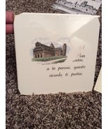 Vintage Ceramic Tile Wall Trivet Pisa La Cattedrale E Torre Pendent AA - $11.70 CAD