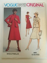 Vogue Paris Original Molyneux Sewing Pattern 1464 Career Dress Jacket Vtg Sz 10 - £19.80 GBP