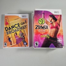 Wii Video Game Lot Zumba Fitness Plus Fitness Belt and Dance On Broadway - £8.68 GBP