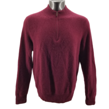 Brooks Brothers Cashmere Woven Quarter Zip Neckline Long Sleeve Purpl Sw... - £41.45 GBP