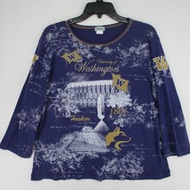 XL P. Michael University Of Washington Huskies Women Shirt Top 3/4 Sleeve Bling - £10.06 GBP