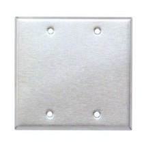 2-Gang Blank Stainless Steel Wall Plate Cover - $6.10 CAD