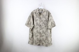 Vtg 90s LL Bean Mens XLT Faded Looped Collar Leaf Collared Hawaiian Button Shirt - £35.44 GBP