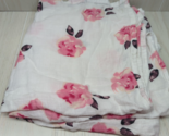 Kids N&#39; Such Baby Blanket Muslin pink flowers floral bamboo cotton blend - £19.77 GBP