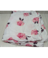 Kids N&#39; Such Baby Blanket Muslin pink flowers floral bamboo cotton blend - £19.60 GBP