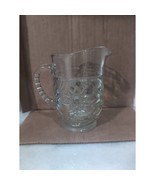 Anchor Hocking Star of David Glass Pitcher, 16 oz Beverage Jug, Vintage ... - $6.93