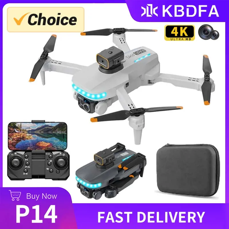 KBDFA New P14 Drone 4K Professional Quadcopter Dron Obstacle Avoidance RC - £35.76 GBP+
