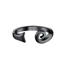 Women&#39;s 14K Black Gold Plated Adjustable Celtic Spiral Toe/Midi Ring - £10.06 GBP