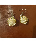 Cream Rose Earrings - £4.66 GBP